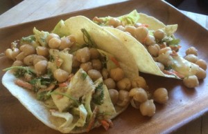 Garbanzo beans & slaw tacos